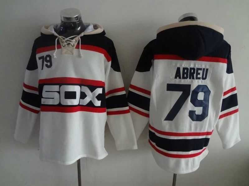 Chicago White Sox #79 Jose Abreu White Sawyer Hooded Sweatshirt Alternate Home MLB Hoodie,We sell and wholesale Chicago White Sox #79 Jose Abreu White Sawyer Hooded Sweatshirt Alternate Home MLB Hoodie on line form chian!